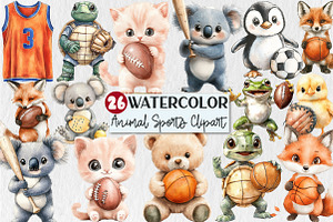 Cute Animal Sports Clipart, a Sport Illustration by Rose Art