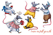 Mice Chefs - Gouache Clipart Set, an Animal Illustration by Mashamashastu (Thumbnail 3 of 10)