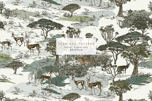 Safari. Seamless Patterns Panorama