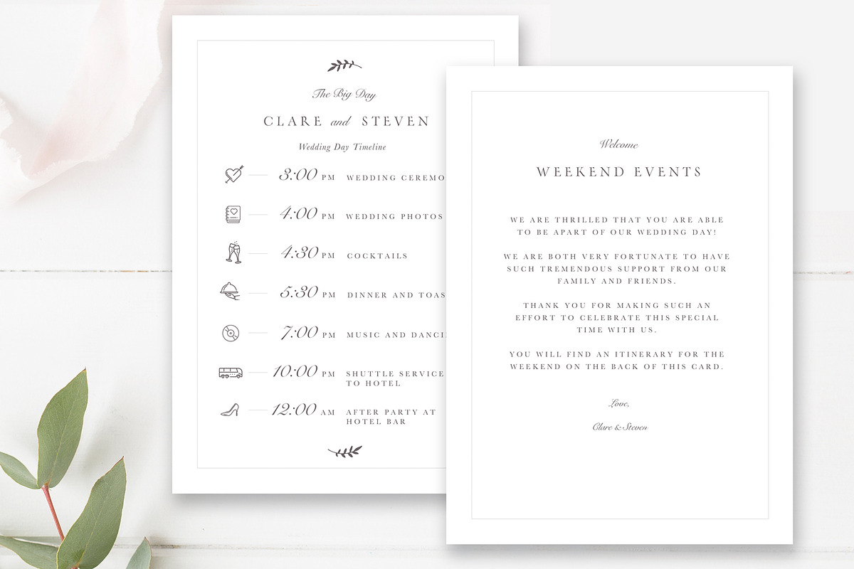 Printable Wedding Schedule, an Invitation Template by By Stephanie Design (Photo 2 of 3)