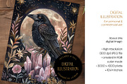 Rose Quartz Raven Illustration, an Animal Illustration by The Dutch Lady Designs (Thumbnail 2 of 4)