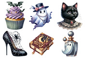 Fancy Halloween Clipart PNG, an Illustration by SinaCreation (Thumbnail 2 of 5)