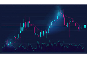 Futuristic Candlestick Chart Volume, a Finance Illustration by AlexArt