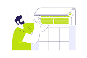 Air conditioning installation, an Object Illustration by Visual Generation