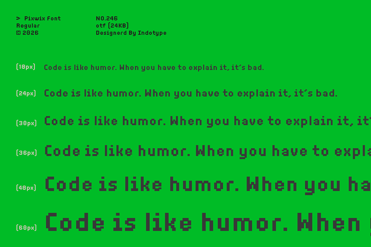 Pixwix - Bitmap Pixel Font, a Sans Serif Font by Indotype Foundry (Photo 3 of 10)