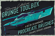 Grunge Toolbox Procreate Brushes, a Brush Add-On by MiksKS (Thumbnail 1 of 8)