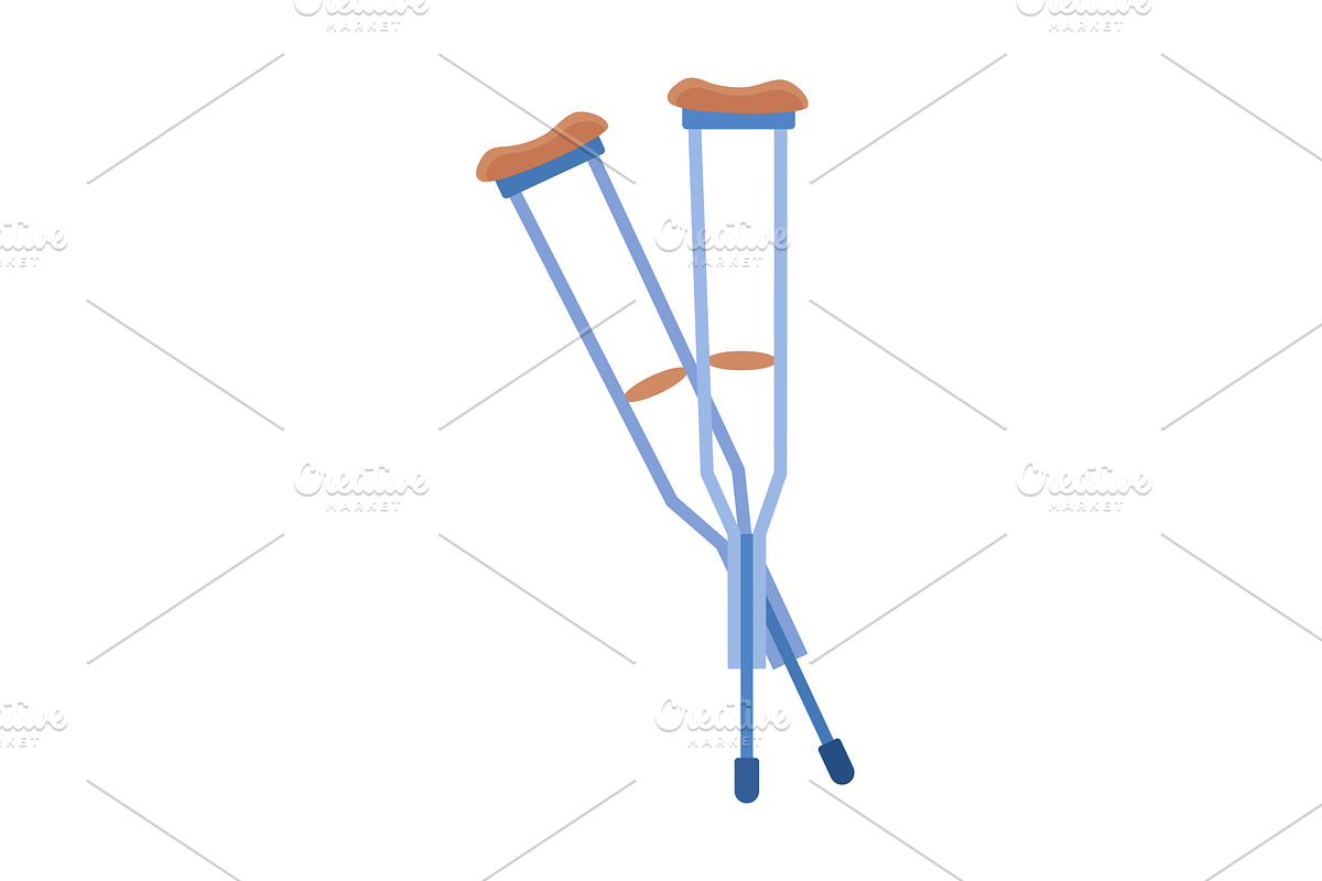 Pair of Blue Crutches for, a Healthcare Illustration by Things for designers