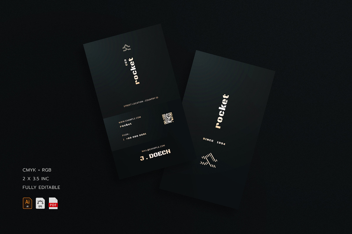 5 in 1 Vertical Luxury Business Card, a Business Card Template by Ctrl space studio (Photo 4 of 6)