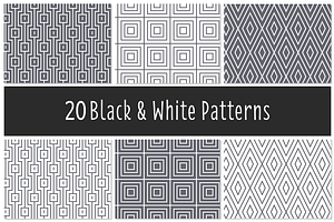 Black & White Patterns - Vector(ai)