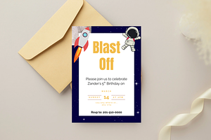 Space Birthday Invitation Template, an Invitation Template by SweetDesigncraft
