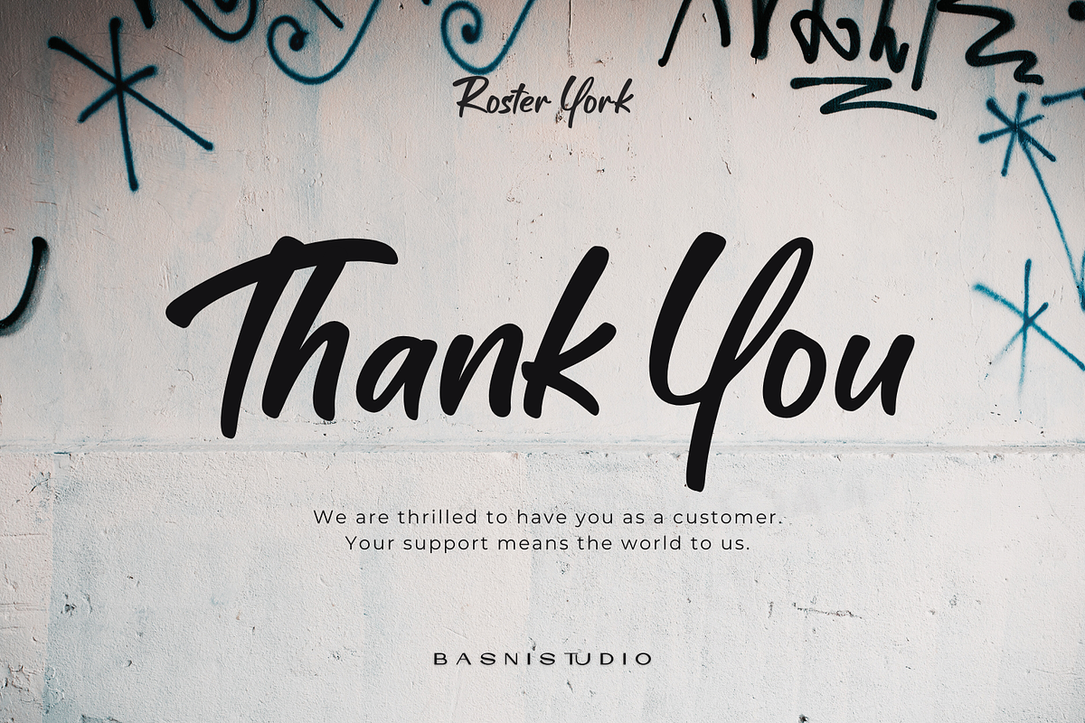 Roster York Casual Handwritten Font, a Handwritten Font by Basnistudio (Photo 9 of 9)