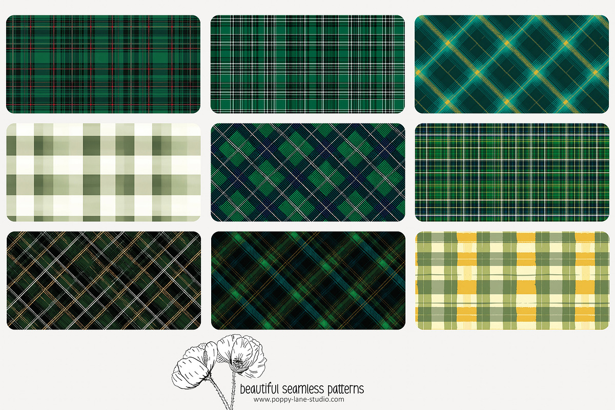 80 green plaid seamless pattern, a Pattern Graphic by Poppy Lane Studio (Photo 10 of 11)