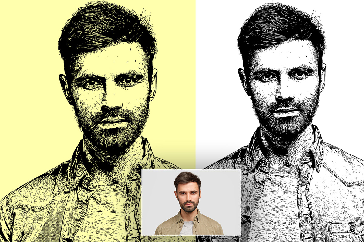 B&W Vector Art - Photo Effect, a Layer Style Add-On by Vatdesign (Photo 3 of 6)