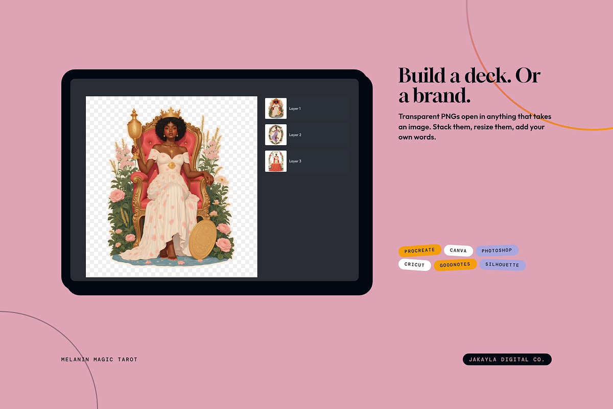 Melanin Magic Tarot Deck PNG, an Advertising Mockup by Jakayla Digital Co (Photo 7 of 10)