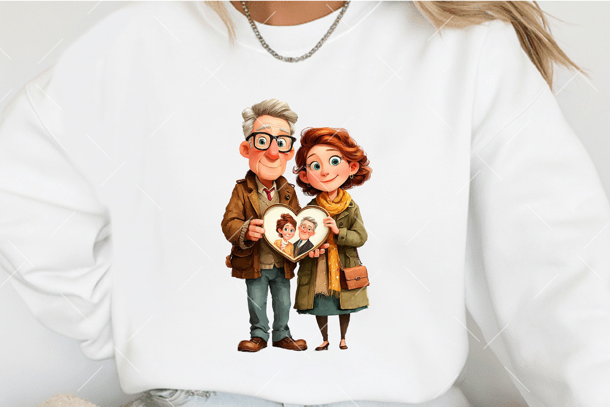 Valentine Cute Old Couple Clipart, an Illustration by OK Design (Photo 6 of 6)