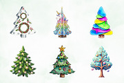 Cute Doodle Christmas Tree Clipart, an Illustration by Creative Art (Thumbnail 7 of 9)