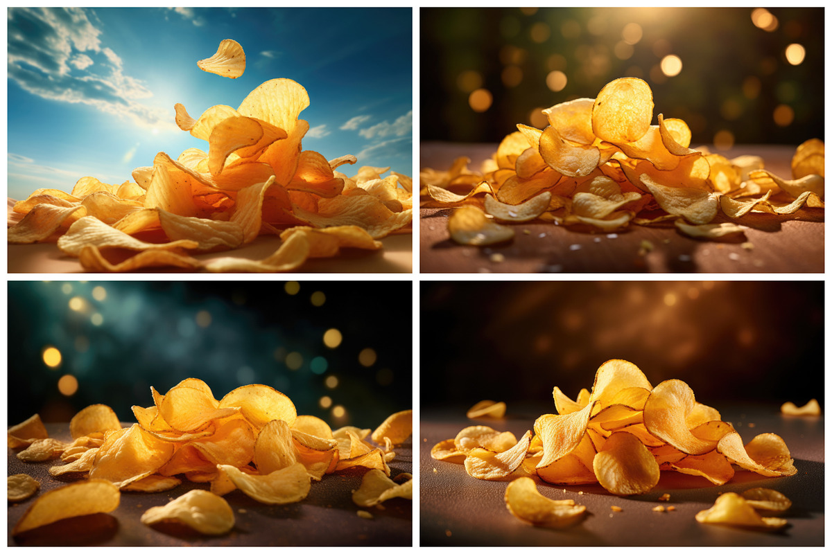 12 Tasty Potatoe Chip Backgrounds, a Background Graphic by HipFonts
