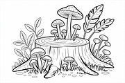 Mushroom Coloring Pages featuring, an Icon by Amazin_art (Thumbnail 2 of 9)