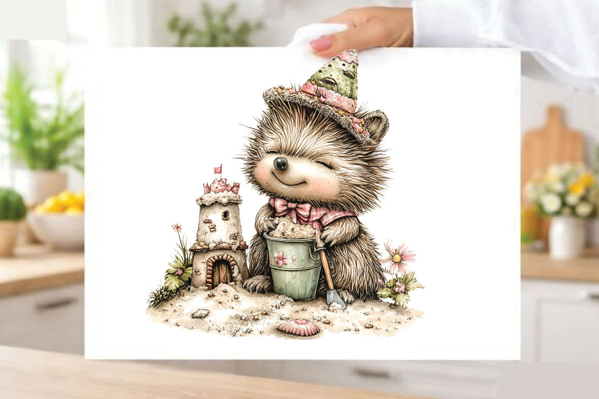 Whimsical Summer Hedgehogs Clipart, an Animal Illustration by SVGArt (Photo 5 of 9)