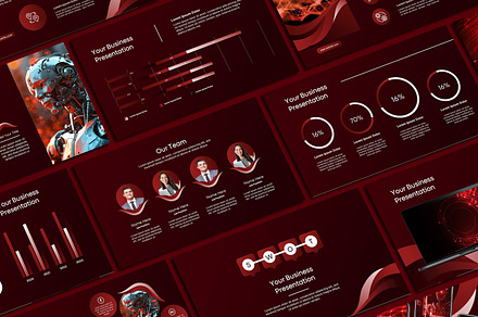 Maroon Business Powerpoint Template, a Presentation Template by SKY CREATION