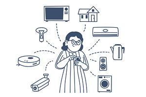 People smart home concept. Iot, a Technology Illustration by LadadikArt