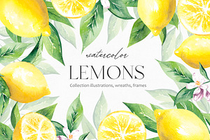 Watercolor Lemons Clipart