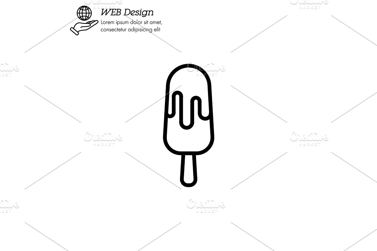 Ice lolly, ice cream icon thin line, an Outline Icon by Anno Urbis