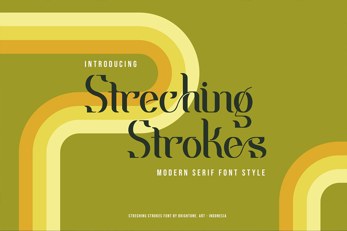 Streching Strokes - Modern Serif, a Serif Font by Brightone