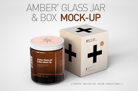 Amber Cosmetics Jar & Box Mock-Up