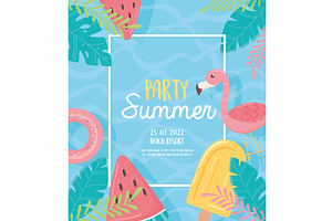 party summer card, an Illustration by studiogstock