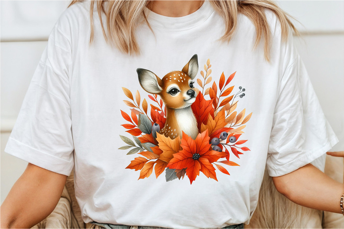 Autumn Cute Deer Clipart, an Illustration by Rose Art (Photo 5 of 8)