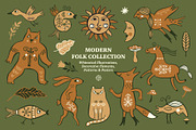 Modern Folk Collection, a Decorative Illustration by lenlis (Thumbnail 1 of 16)