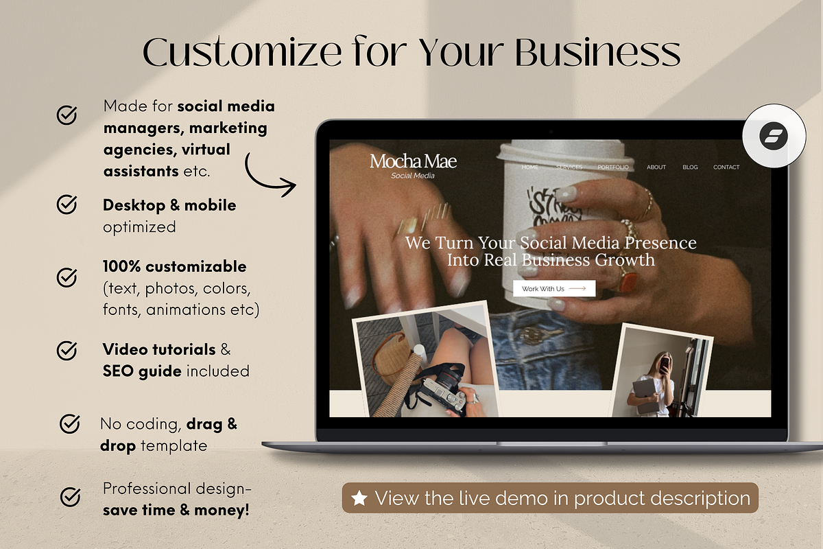 Showit Website Social Media Manager, a Squarespace Template by Warmsoulgallery (Photo 5 of 10)