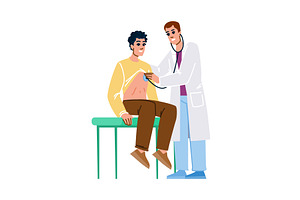 Doctor examining patient with, a Healthcare Illustration by pikepicture