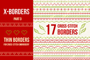 Cross-stitch borders set 3 - THIN, an Object Graphic by Slanapotam (Thumbnail 1 of 2)