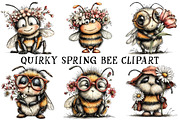 Quirky Spring Bee Clipart, an Illustration by OK Design (Thumbnail 2 of 6)