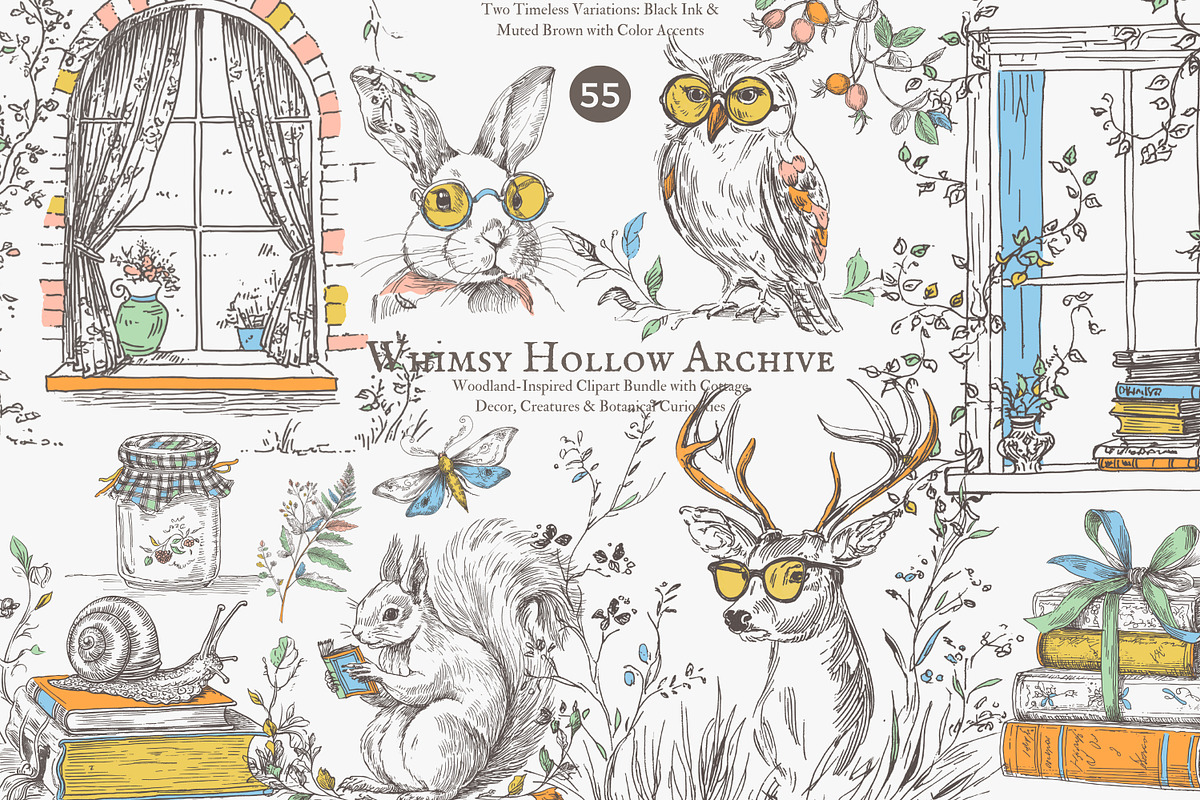 vintage illustration cottagecore set, a Decorative Illustration by Patishop Art (Photo 1 of 10)