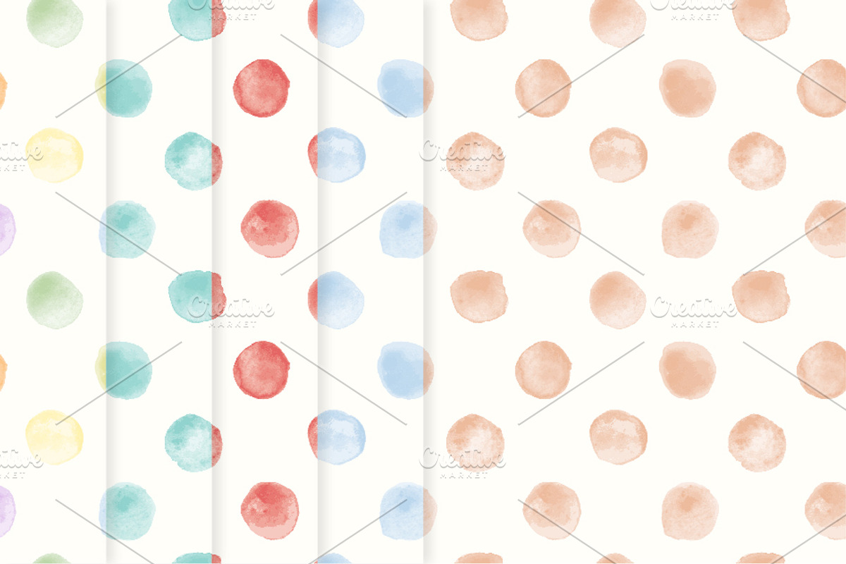 WatercolorDot Seamless Digital Paper preview 3