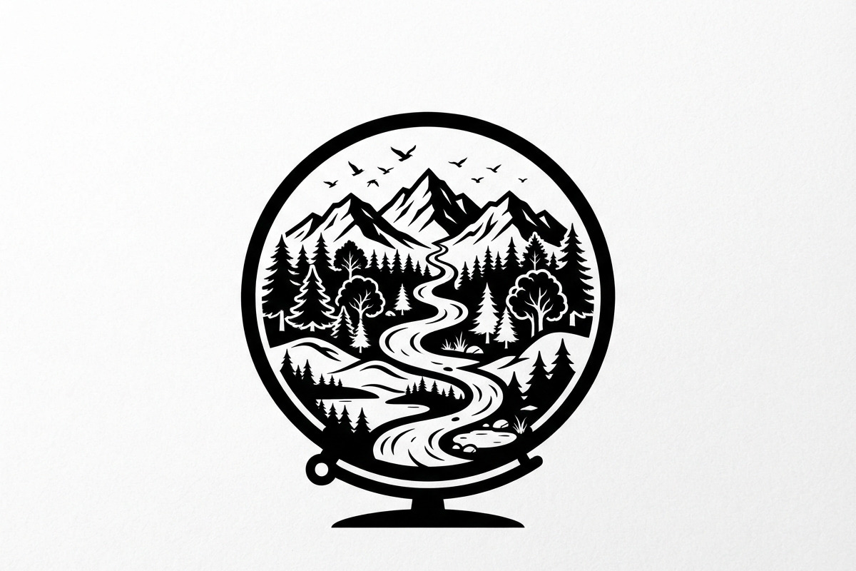 60 Eco Globe Landscape Silhouette, a Technology Illustration by Amazin_art (Photo 41 of 44)