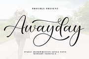 Awayday | Script Font, a Handwritten Font by Scratchones (Thumbnail 1 of 9)