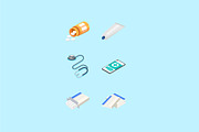 Health Isometrics Illustration Set, a Healthcare Illustration by studiogstock (Thumbnail 3 of 3)