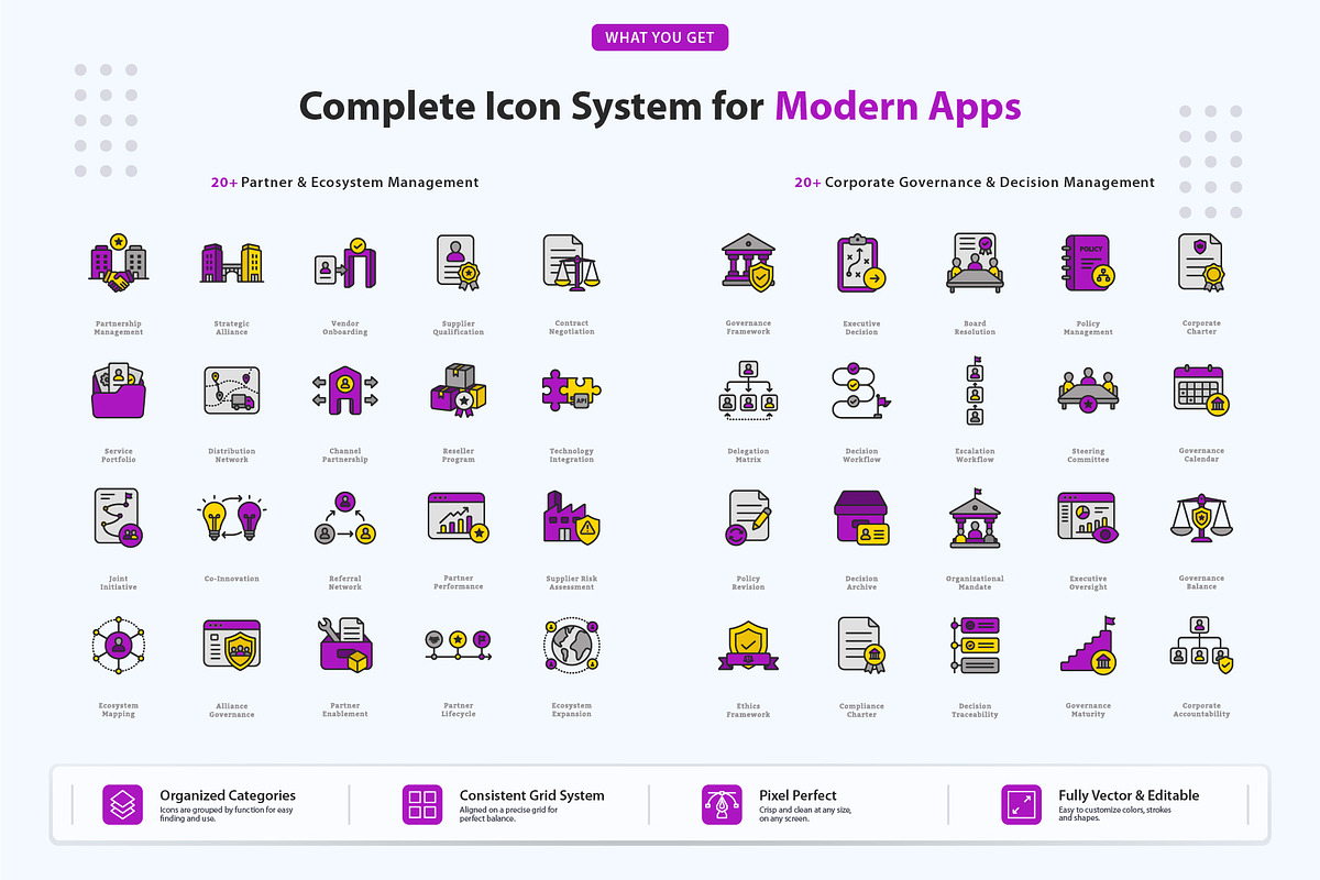 Strategic Management Icons, an Outline Icon by vexper (Photo 4 of 7)