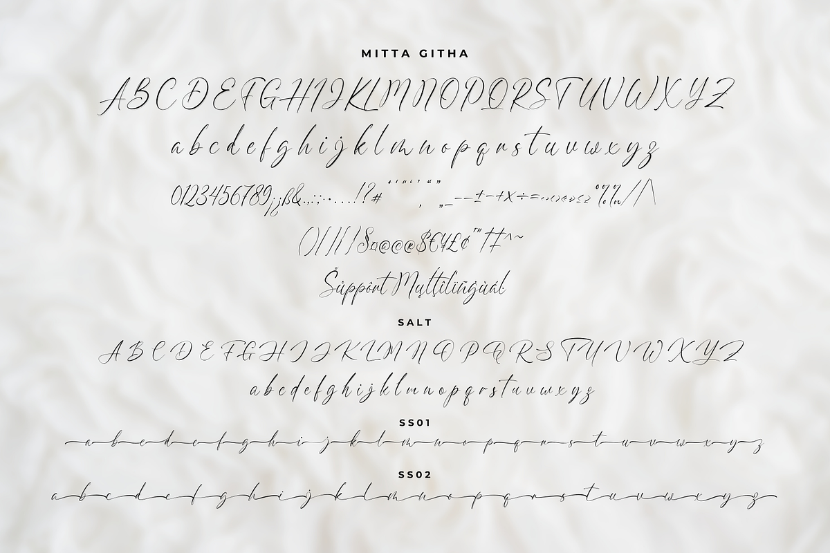 Mitta Githa - A Lovely Script Font, a Script Font by Ainun Jinan (Photo 10 of 11)