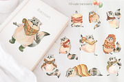 Cute autumn raccoons, an Illustration by Love Watercolor Store (Thumbnail 2 of 11)