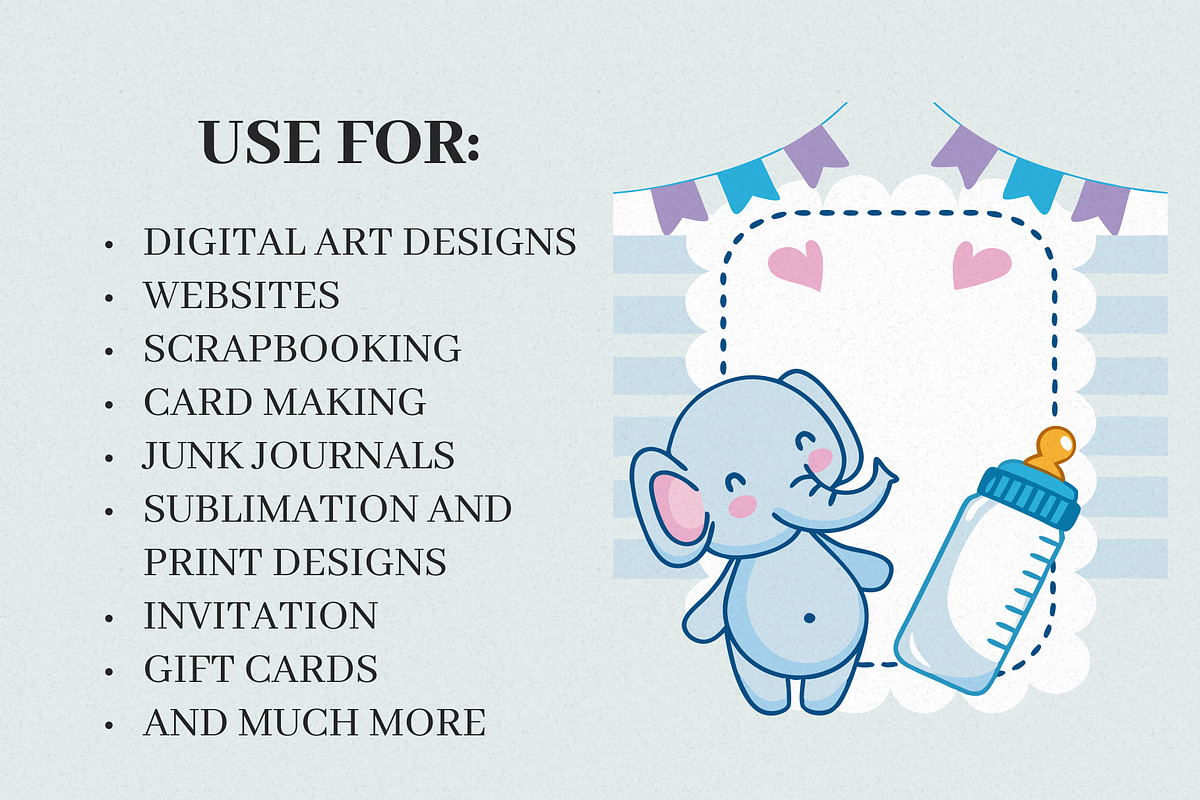 Baby Shower Clipart Bundle, an Illustration by Helospace (Photo 8 of 10)
