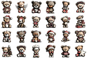 Watercolor Christmas Teddy Bear Clip, an Animal Illustration by Sublimation Artist (Thumbnail 2 of 6)