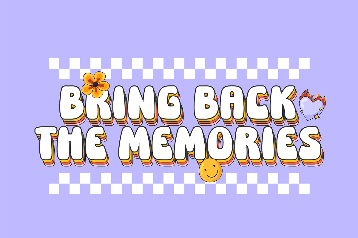 Dreaming Alphabet -Retro Groovy Font, a Sans Serif Font by Keithzo (Photo 7 of 8)