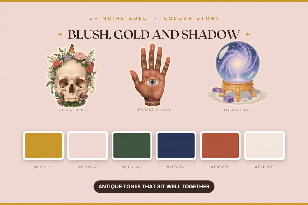 Grimoire Gold Occult Clipart Set, an Object Graphic by Jakayla Digital Co (Photo 2 of 14)