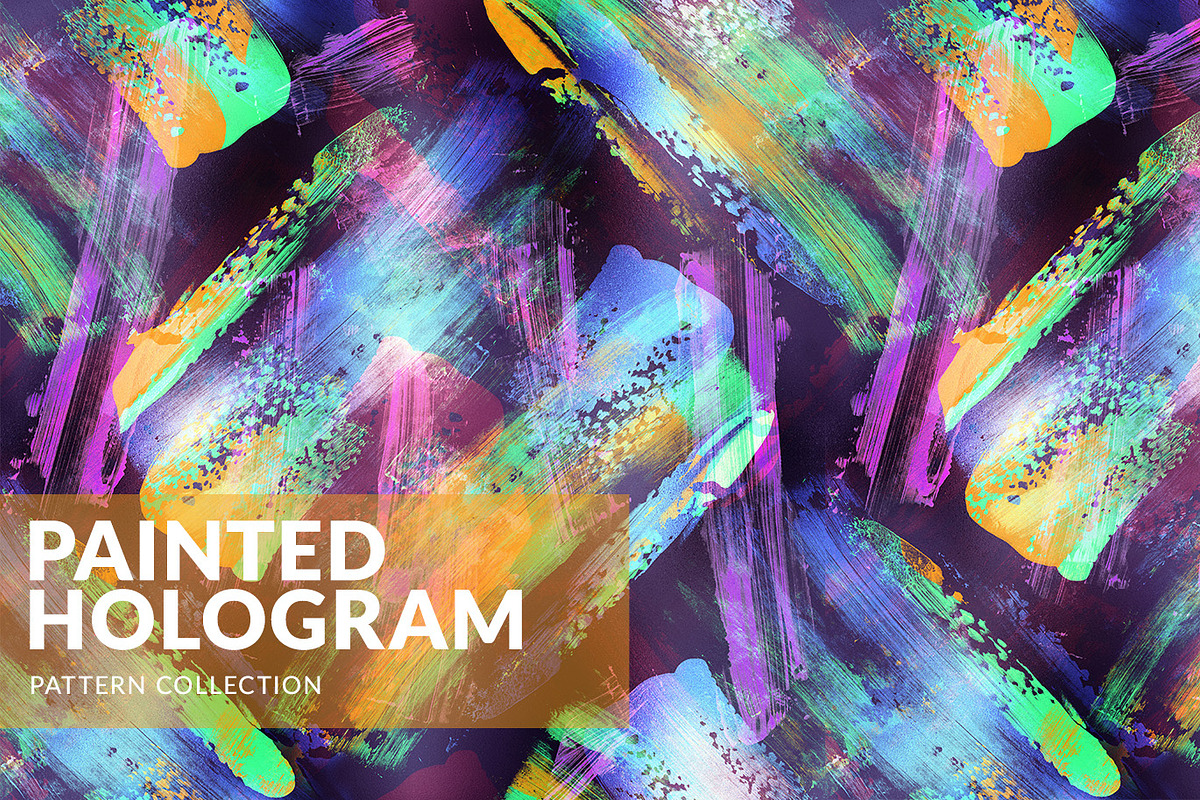 Painted Hologram Pattern Collection, a Pattern Graphic by MalyskaStudio