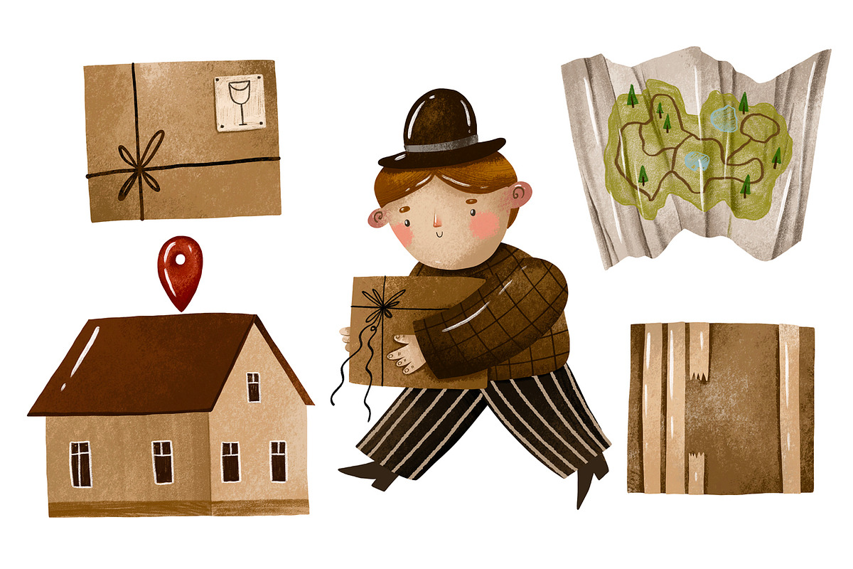 Male Character and Parcel, Post, an Object Graphic by the_myro (Photo 1 of 3)